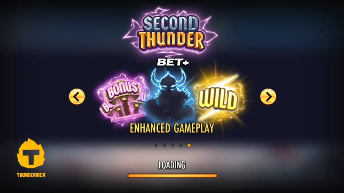 Pemandangan atmosferik dari slot Second Thunder dengan latar belakang medan perang bersalju.